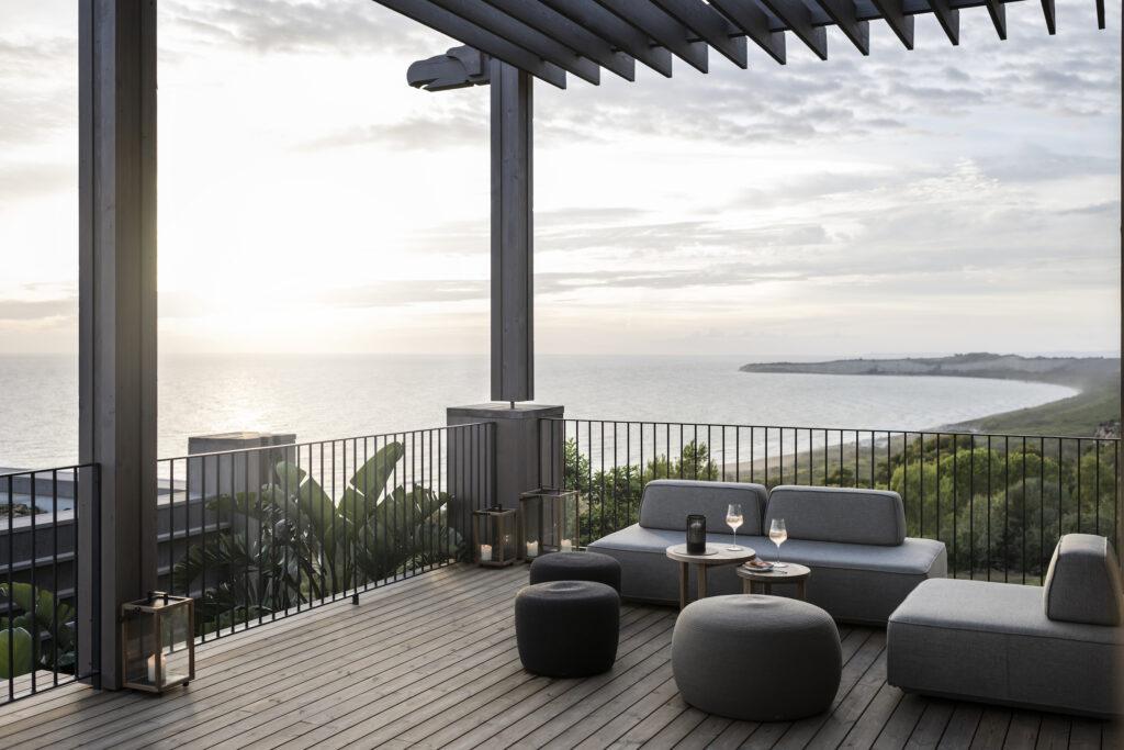 Terrace with sea view at ADLER Spa Resort SICILIA