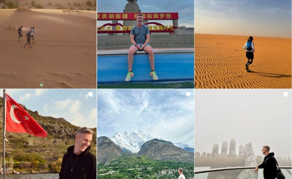 Screenshot of Johnny Ward's Instagram post about his solo world trip.