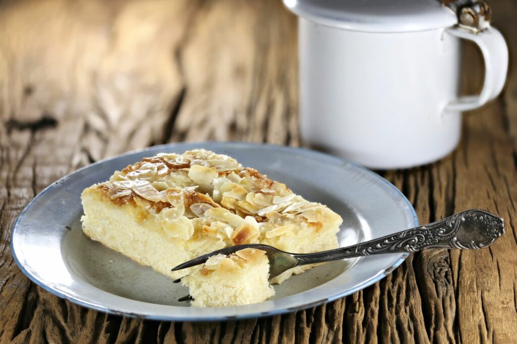 Butter cake on a plate.