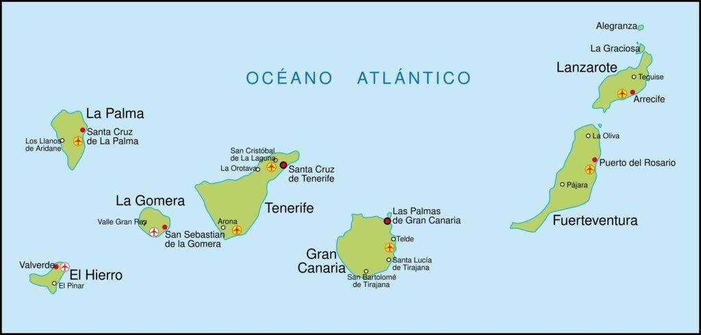 The Canary Islands - Map of the entire archipelago