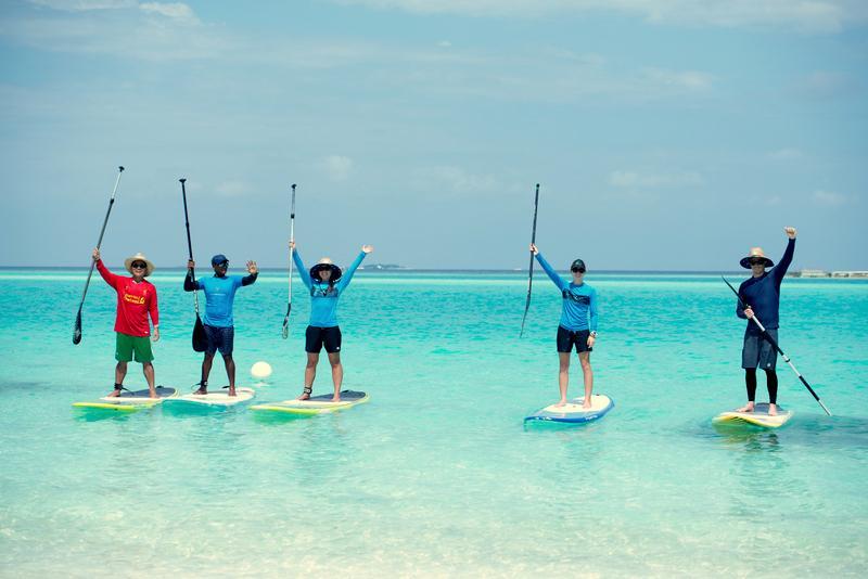 Paddle against plastic at Gili Lankanfushi
