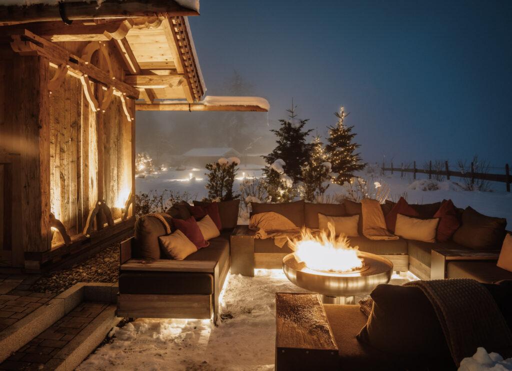 Fire bowl in sustainable hotels