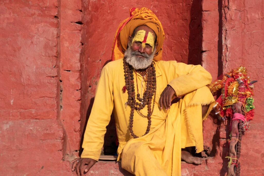 Portrait of a Hindu Sadhu in Nepall