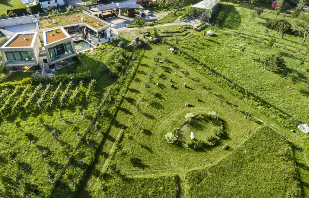 View of the nature museum, crystal garden and Gut Guntrams estate