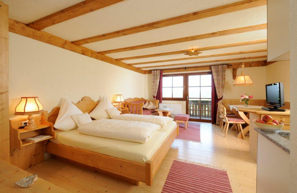 Junior Suite at the Gerbehof Nature Resort, made entirely from natural and sustainable materials