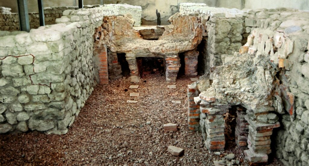 Roman ruins of a villa in the Allgäu region.