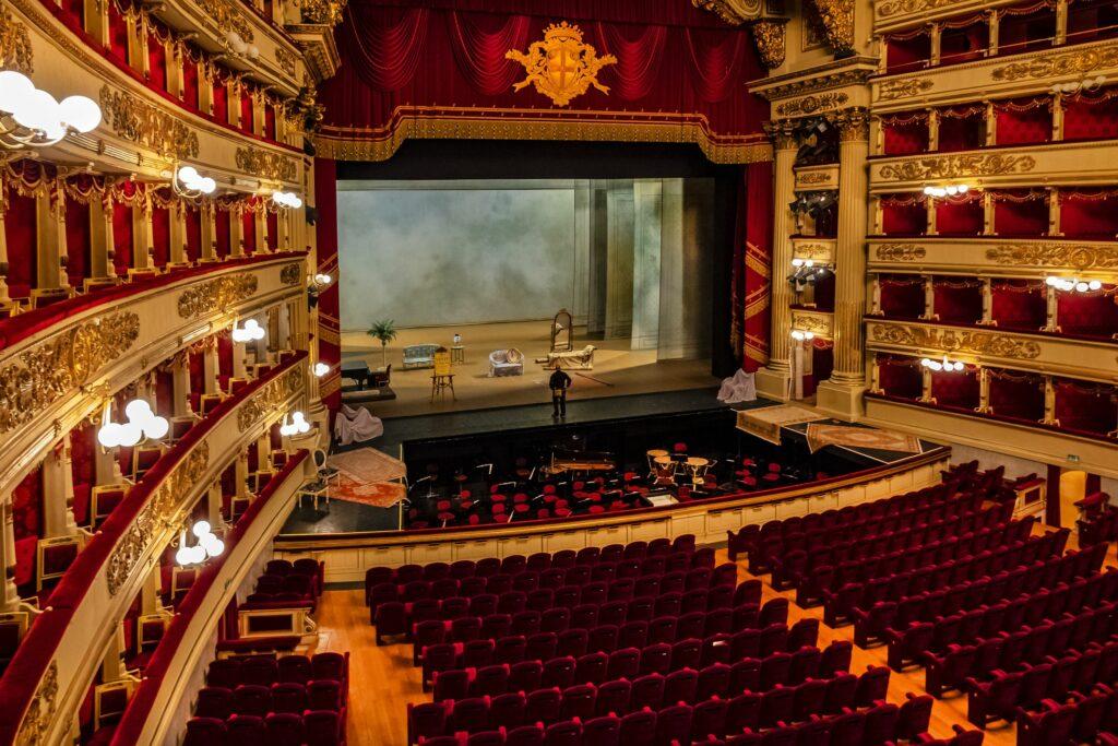 Inside the La Scala opera house in Milan