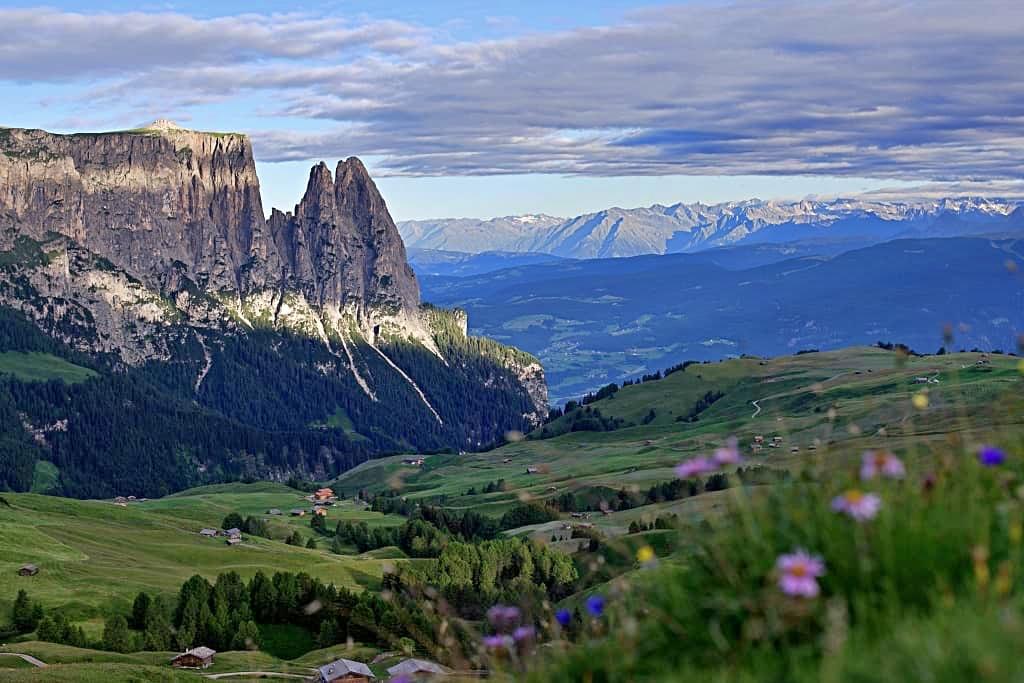 UNESCO World Heritage Site: the Dolomites in South Tyrol, Italy. Striking mountain peaks.