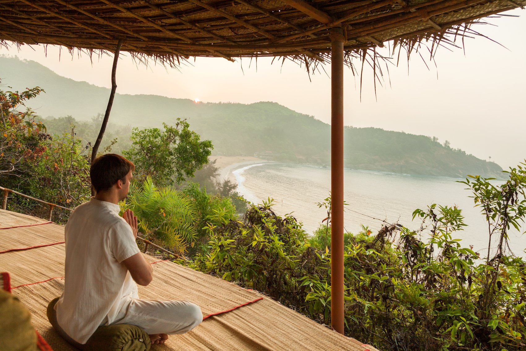 Meditation with a view on the sea at SwaSwara.