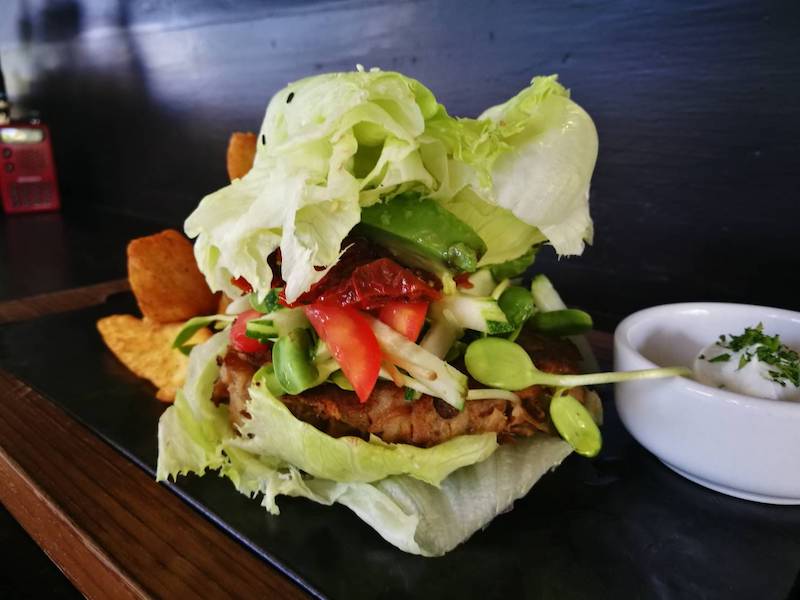 Thai style Tongsai Organic Garden Jackfruit Burger