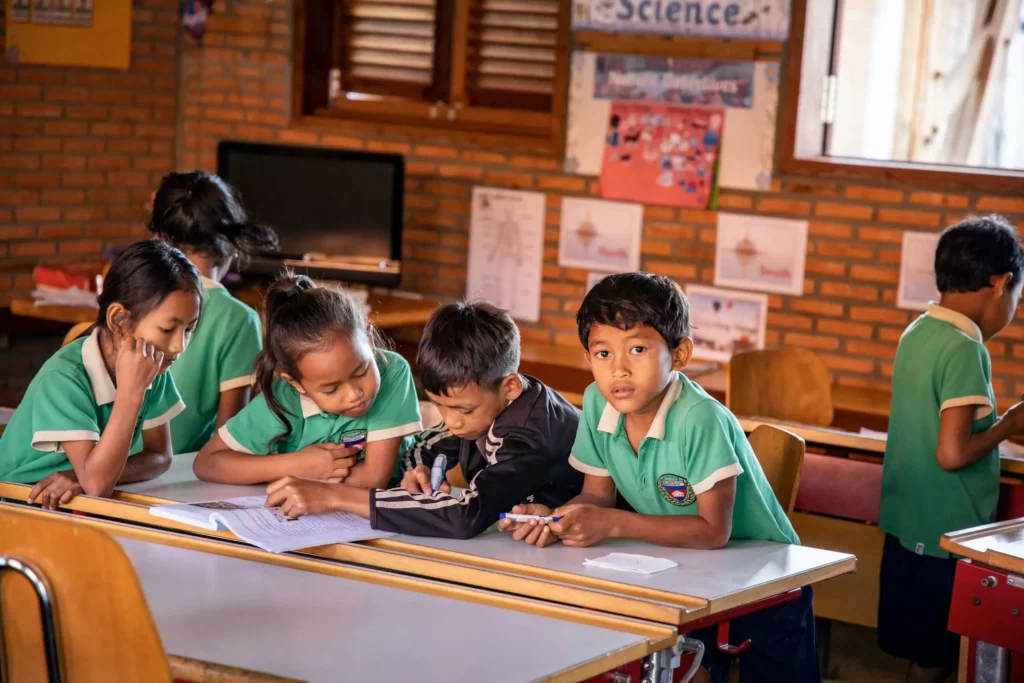 School on the Smiling Gecko Campus in Cambodia - Children learning